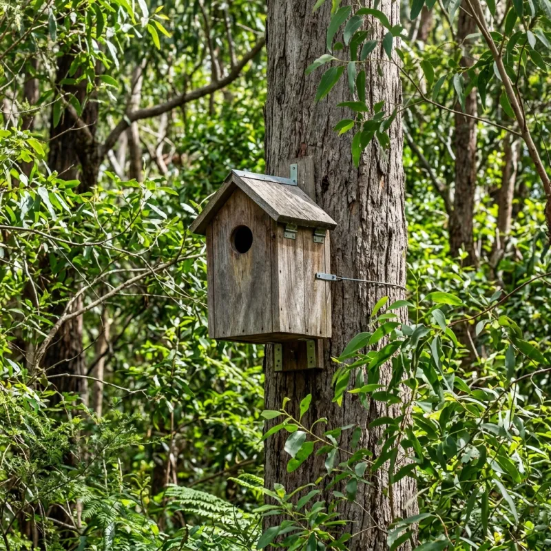 Animal nesting box installed as a humane alternative to a Eynesbury roof cavity